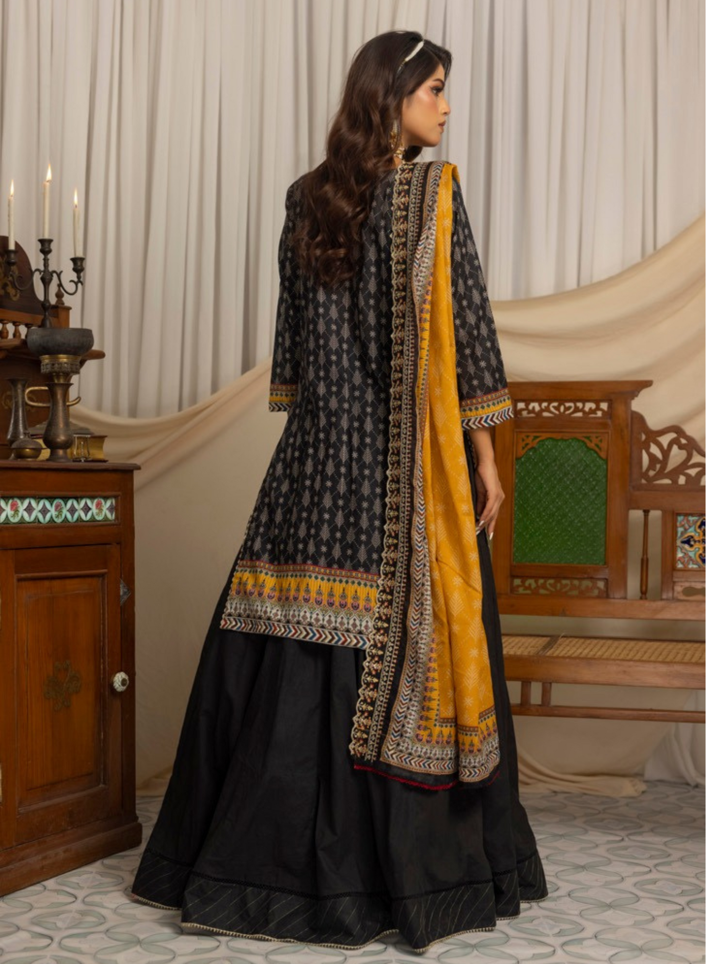 SALINA BY RAGALIA- 3PC EMBROIDERED LAWN SUIT WITH CUTWORK DUPATTA