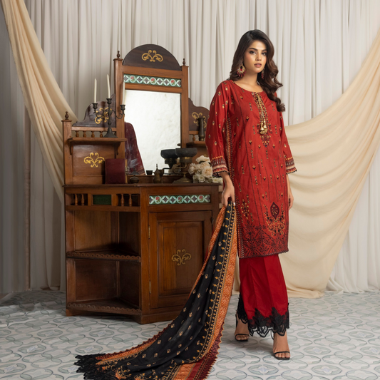 SALINA BY REGALIA- 3PC EMBROIDERED LAWN SUIT