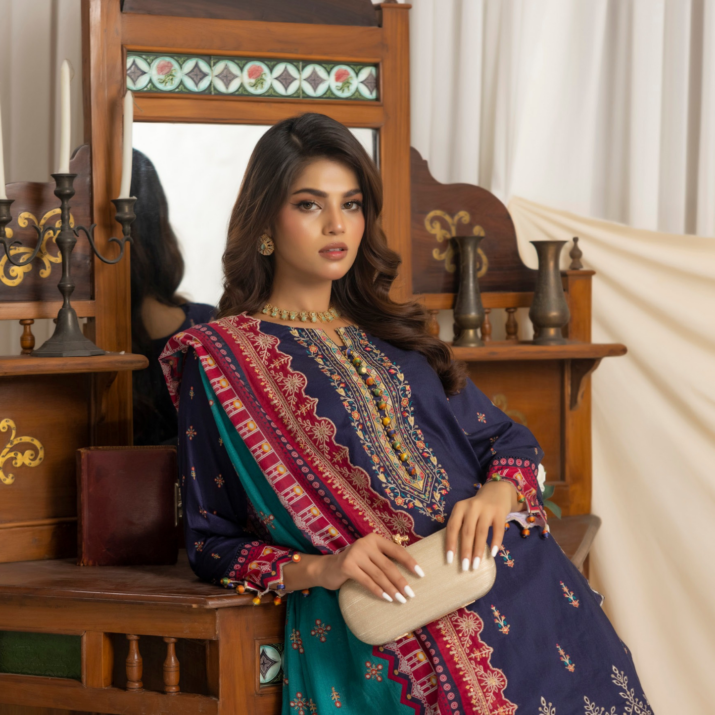 SALINA BY RAGALIA- 3PC EMBROIDERED LAWN SUIT