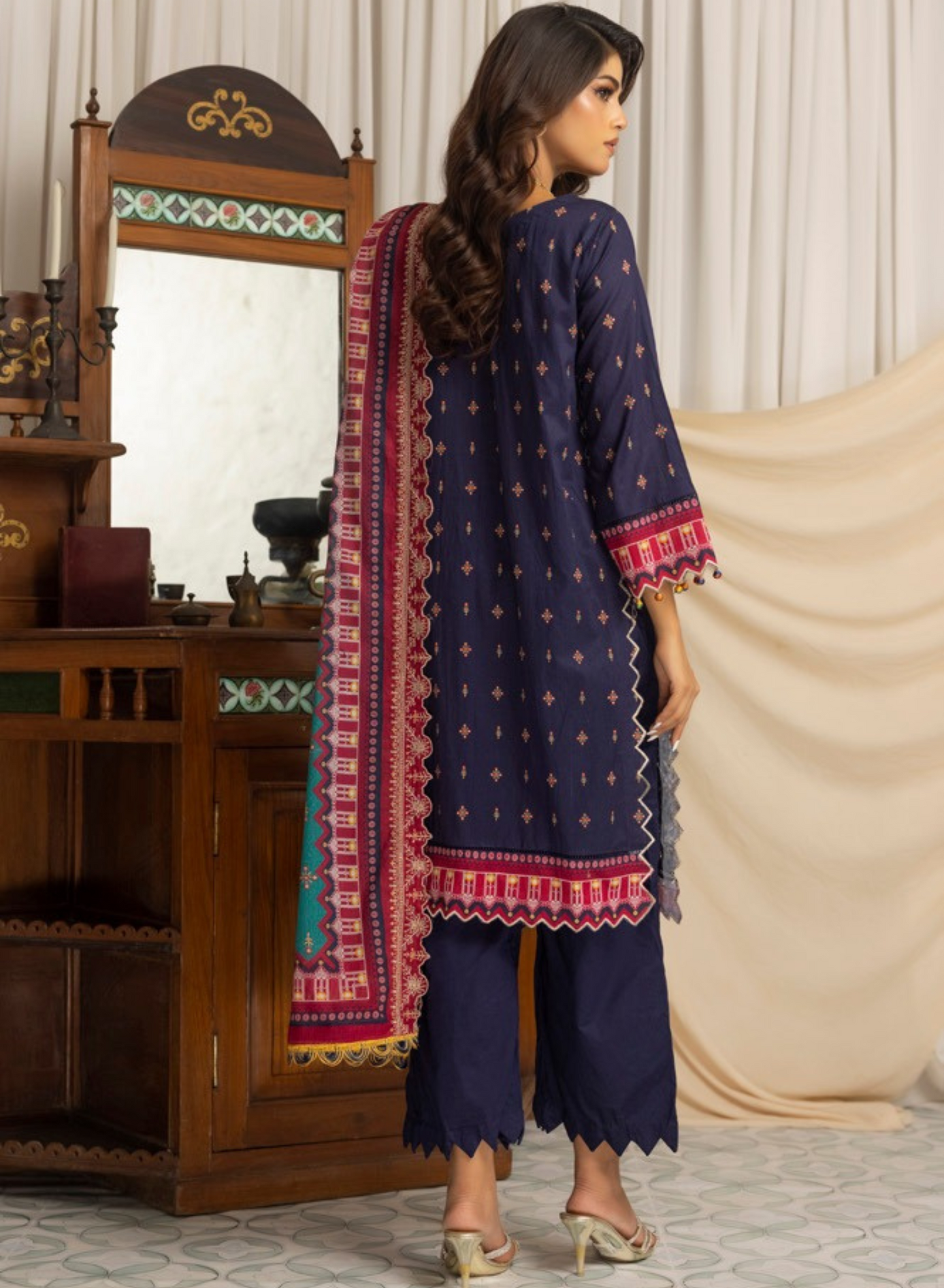 SALINA BY RAGALIA- 3PC EMBROIDERED LAWN SUIT