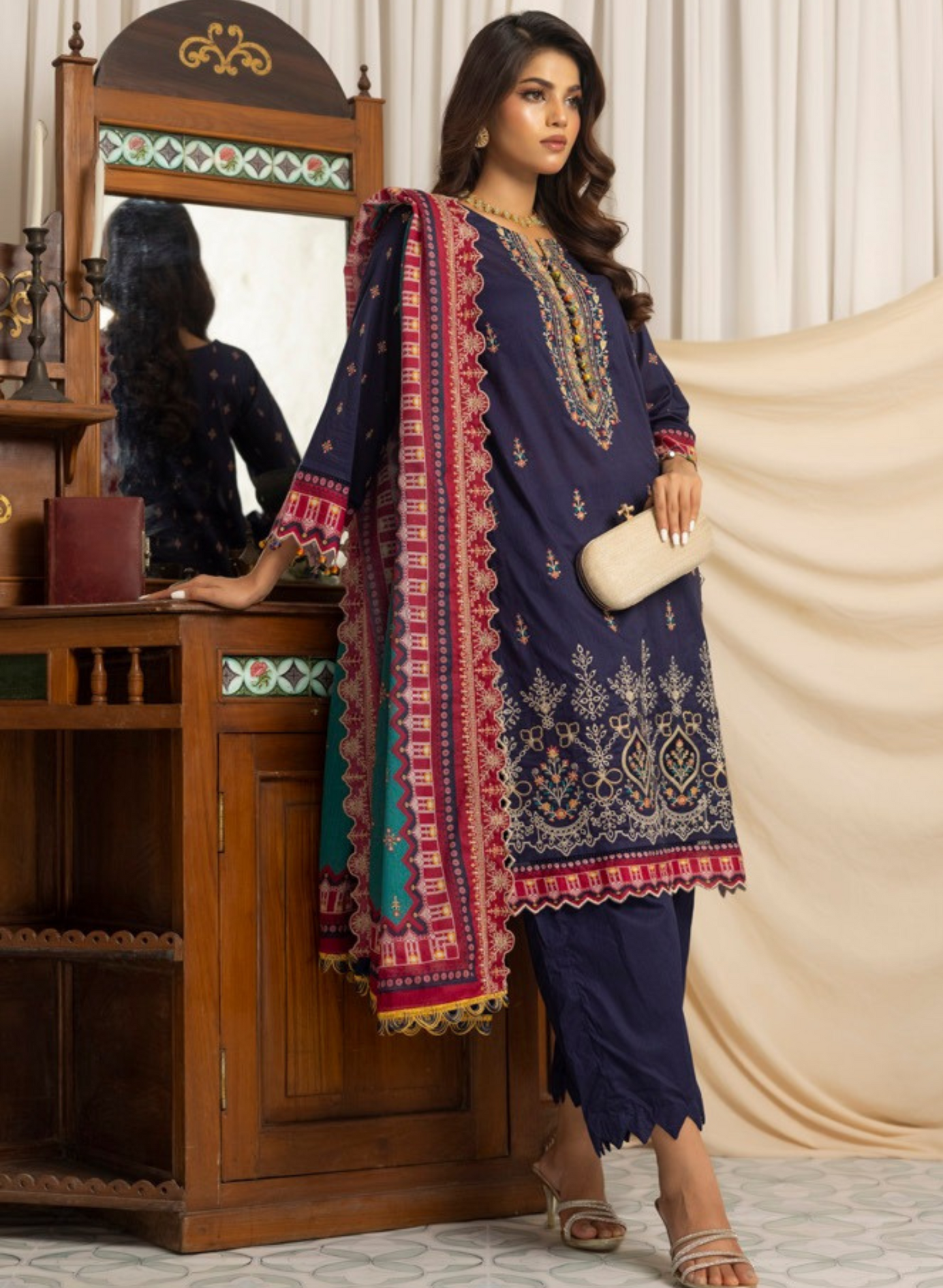 SALINA BY RAGALIA- 3PC EMBROIDERED LAWN SUIT