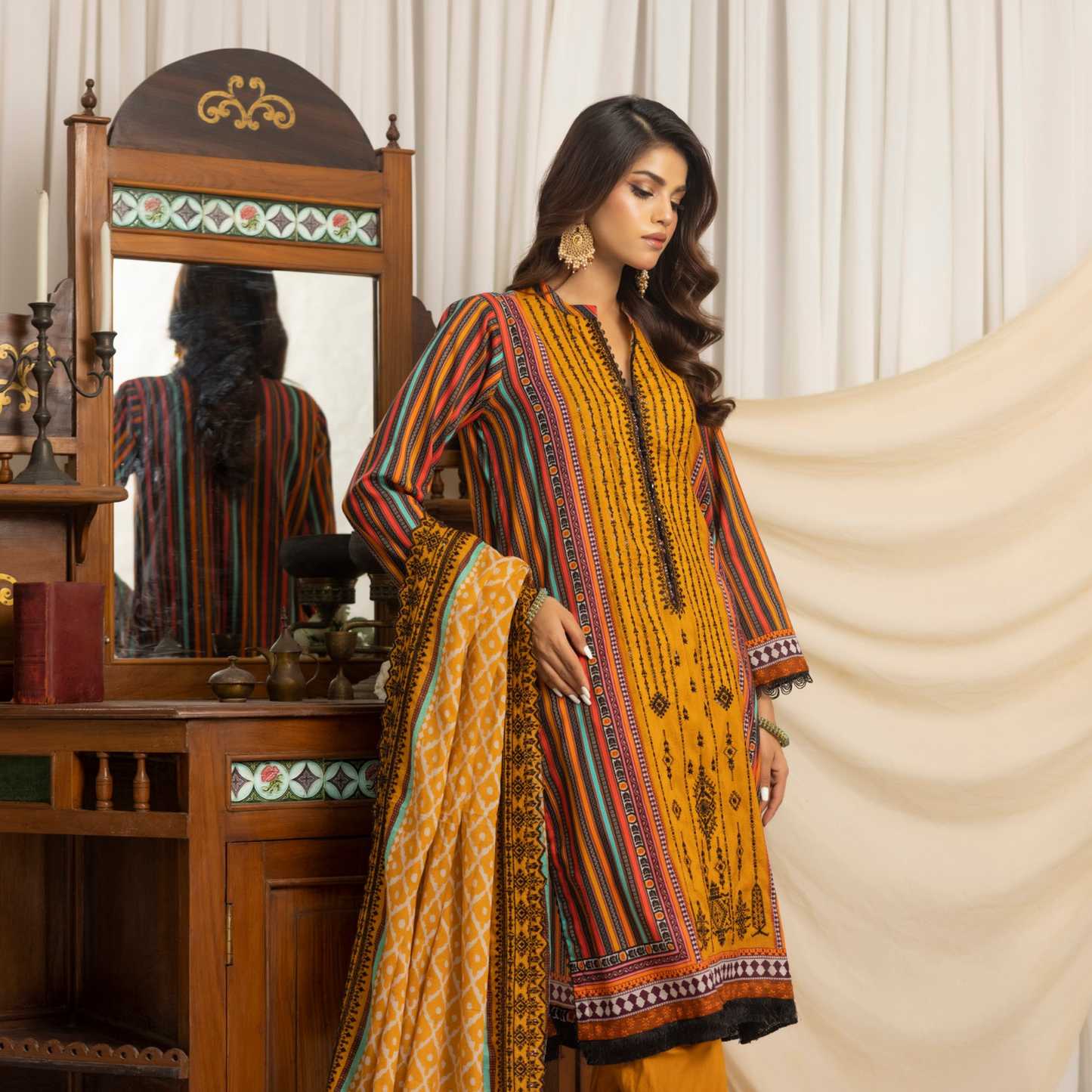 SALINA BY RAGALIA- 3PC EMBROIDERED LAWN SUIT