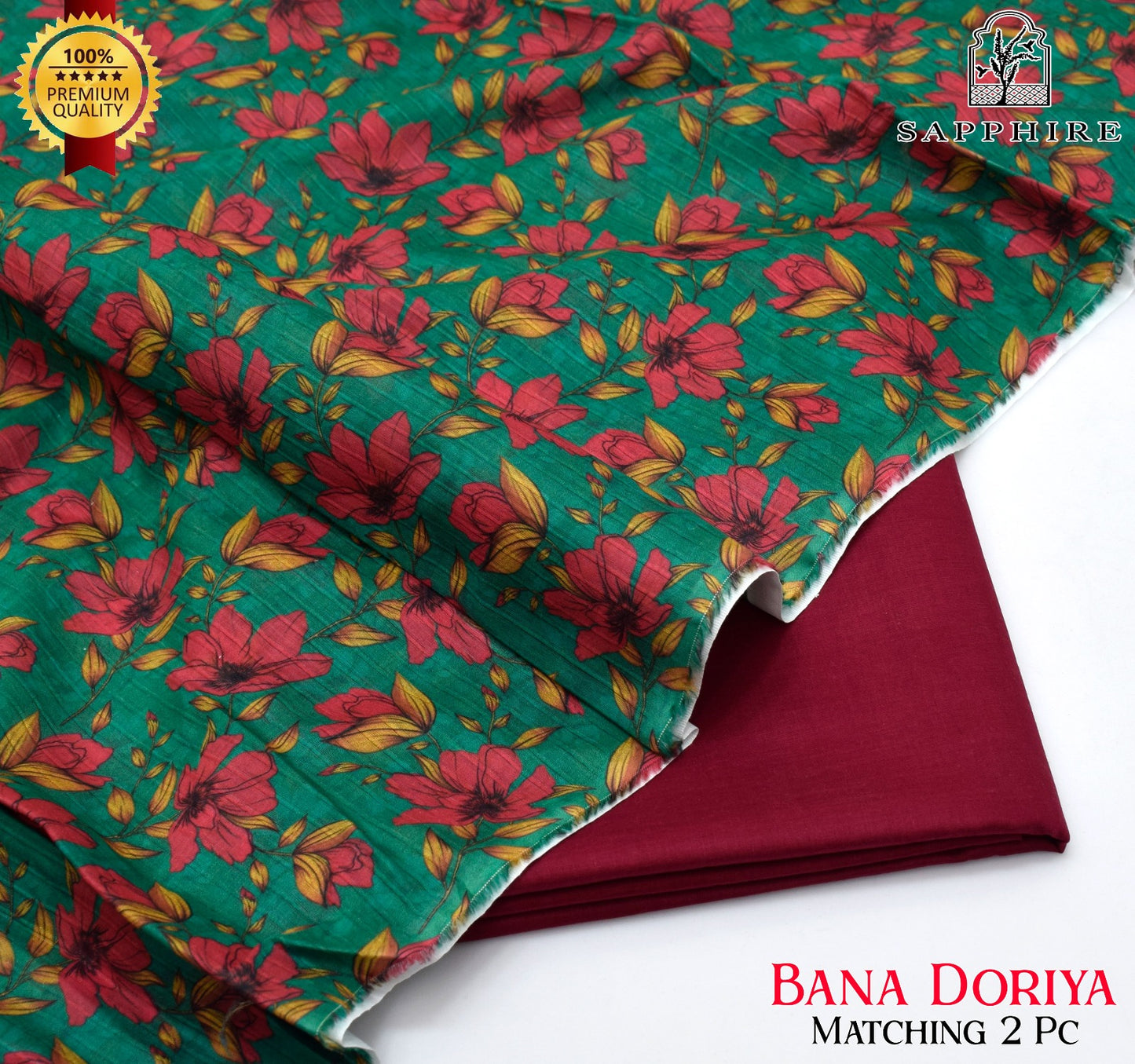 SAPPHIRE 2pc BANA DORA Printed Lawn Collection