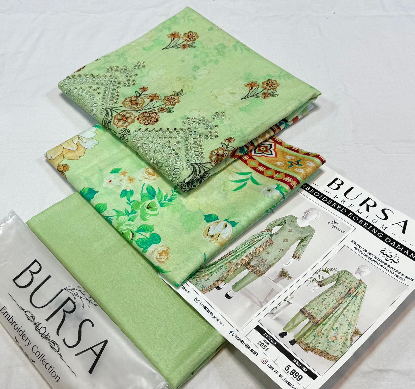 BURSA 3pc Embroidery Lawn suits