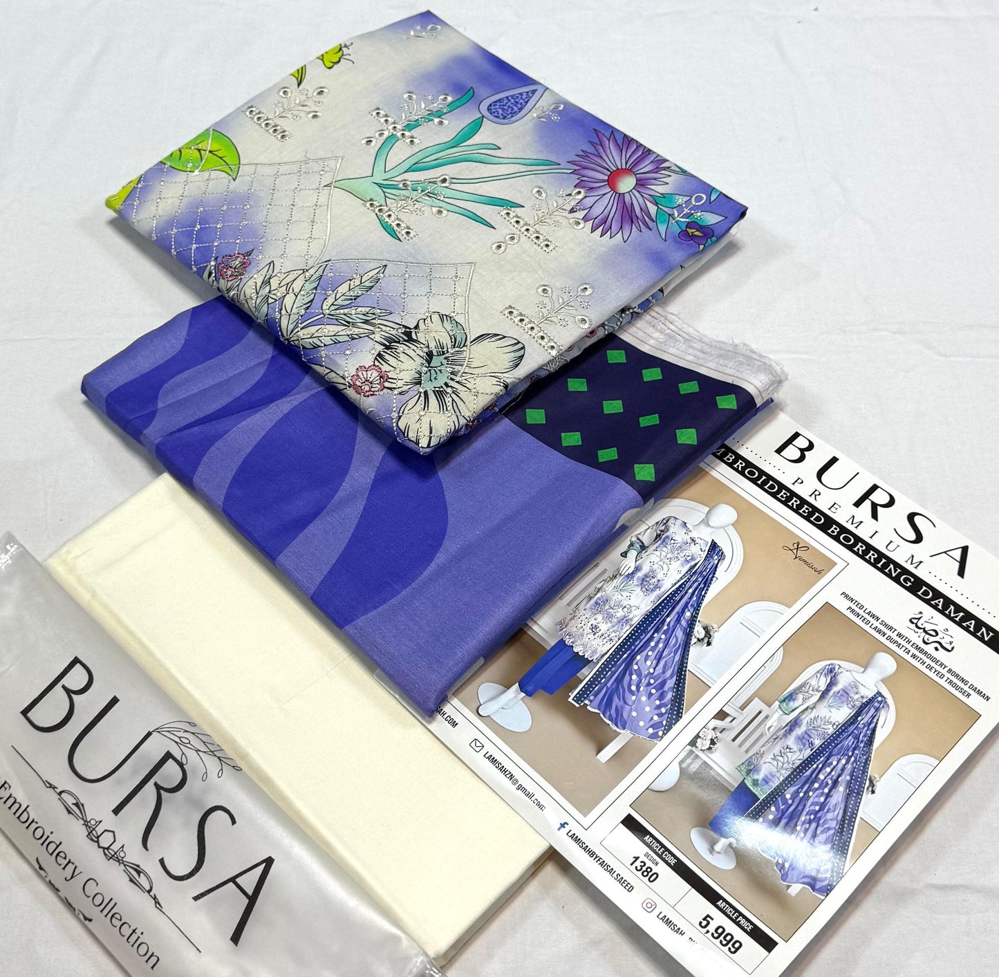 BURSA 3pc Embroidery Lawn suits